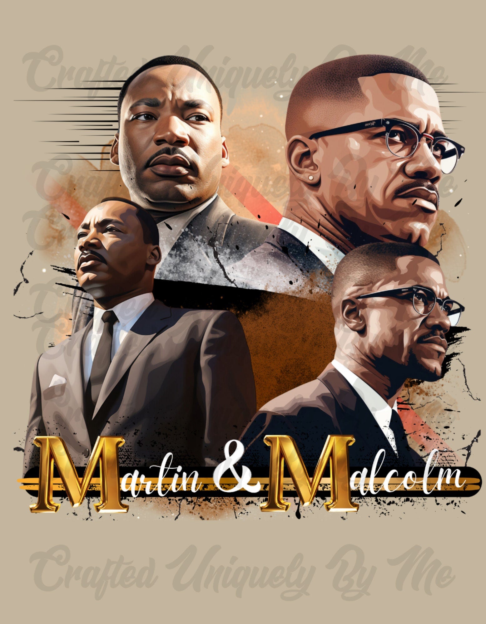 Black History png, Malcolm X, MLK png, MLK Jr. art, I am the dream, Martin Luther King Jr., Malcolm, sublimation design, instant download