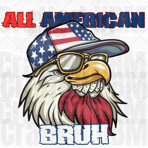 All American Bruh American Eagle Sublimation Digital Download PNG  Instant Download 4th of July