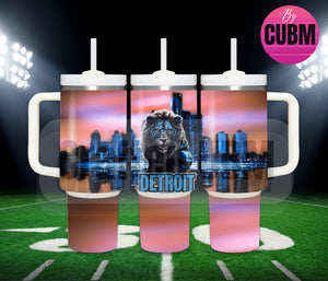 40oz Tumbler Wrap, Lions, Digital Download, Detroit, Lions, Sports Theme, Instant Download, PNG, 40oz Tumbler