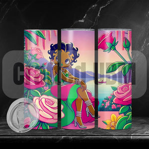 20oz Tumbler Wrap, AKA Betty Boop-Inspired 20oz Tumbler Wrap PNG | Retro Glamour Design for DIY Tumblers | Instant Download