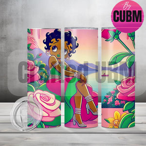 20oz Tumbler Wrap, AKA Betty Boop-Inspired 20oz Tumbler Wrap PNG | Retro Glamour Design for DIY Tumblers | Instant Download